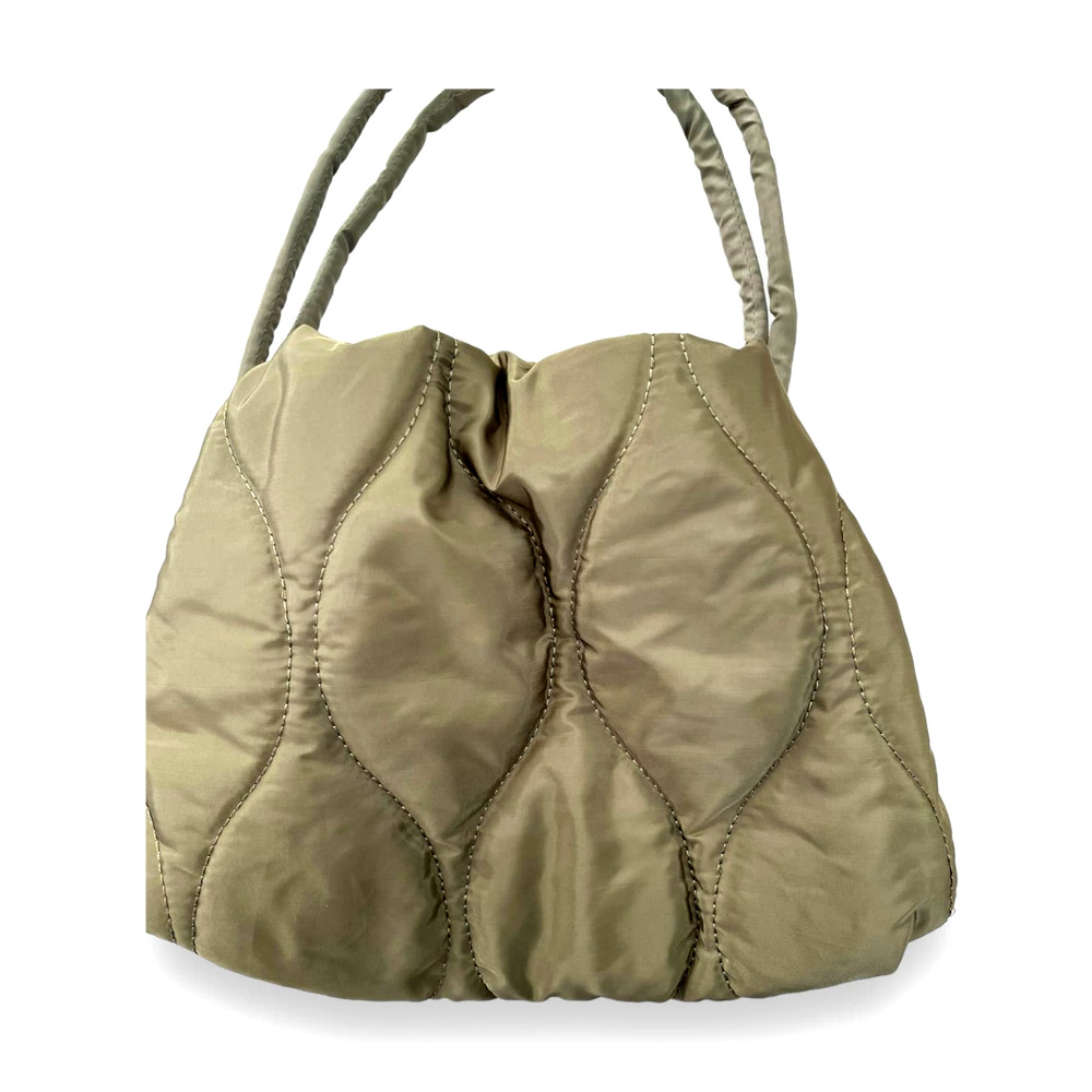 STREET LEVEL Hourglass Quilted Puffy Tote Shoulder Bag | Army Green NWT - Picture 6 of 9